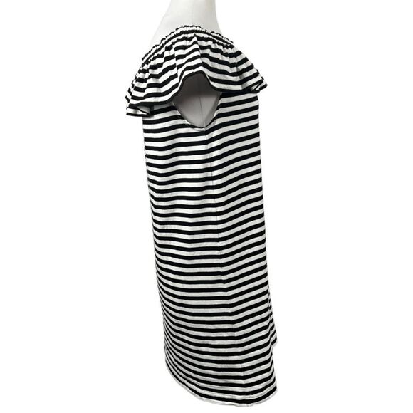KATE Spade Broome Street Ruffle Topline On/Off The Shoulder Striped Shift Dress - Picture 5 of 7